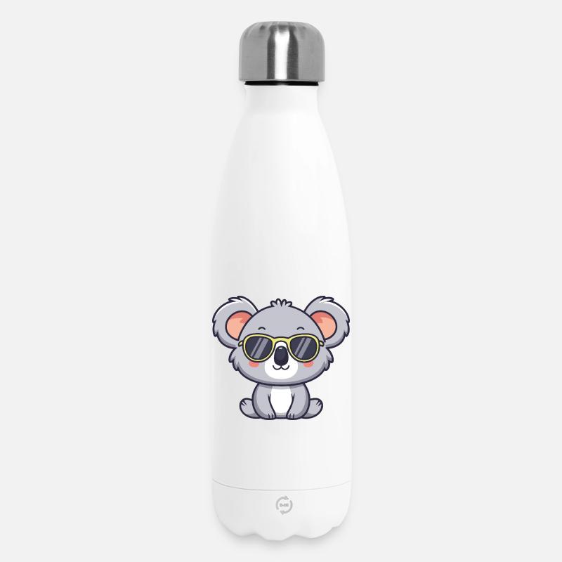 Koala-gelbe Pop-Brille - Thermosflasche 500 ml - Weiß