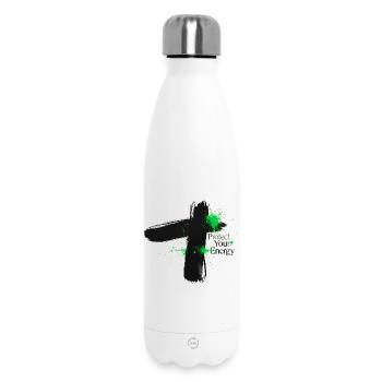 Protect Your Energy - Mindfulness Design - Insulated Water Bottle 500 ml - white - Front