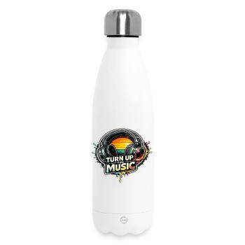 TURN UP THE MUSIC Headphones Retro Music Motif - Insulated Water Bottle 500 ml - white - Front