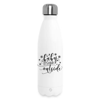 Baby ist es draußen kalt - Thermosflasche 500 ml - Weiß - Vorne