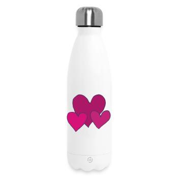 Hearts pink - Insulated Water Bottle 500 ml - white - Front
