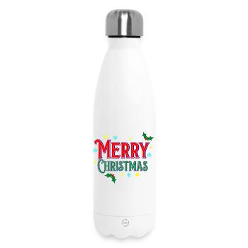 Frohe Weihnachten - Thermosflasche 500 ml - Weiß - Vorne