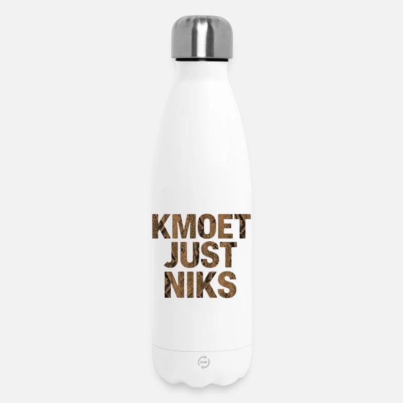 Kamoet just nothing, Antwerp dialect Shirts - Insulated Water Bottle 500 ml - white