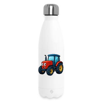 Funny Farm Tractor Print - Insulated Water Bottle 500 ml - white - Front