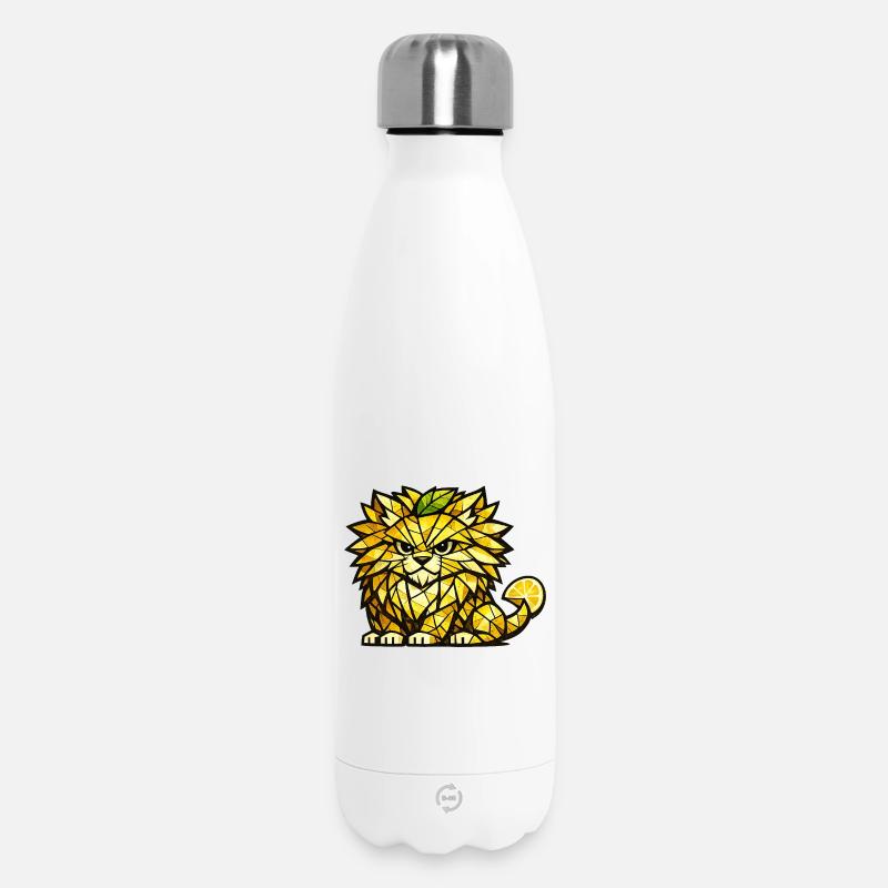 Lemon Lion Cubism version - Insulated Water Bottle 500 ml - white