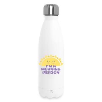 Fröhliche Sonne mit der Inschrift Ich bin ein Morgenmensch - Thermosflasche 500 ml - Weiß - Vorne