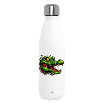 Alligator Crocodile - Insulated Water Bottle 500 ml - white - Front