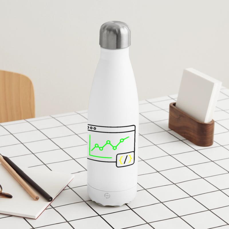 Web Analysis Chart Coding Browser Vector Insulated Water Bottle 500 ml