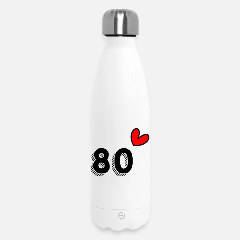80. 80 ANS. 80e ANNIVERSAIRE. ANNIVERSAIRE 80 ANS. - Bouteille isotherme 500 ml - blanc