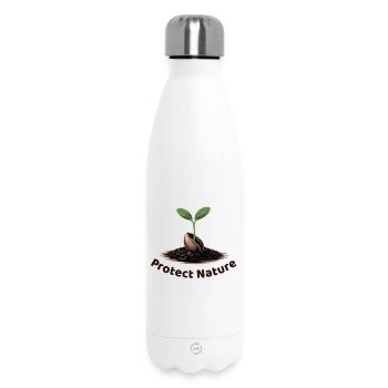 Protect nature - Insulated Water Bottle 500 ml - white - Front