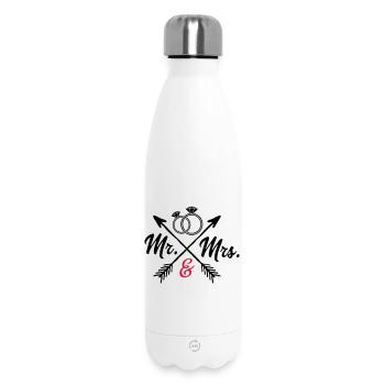 Mr. And Mrs. - Insulated Water Bottle 500 ml - white - Front