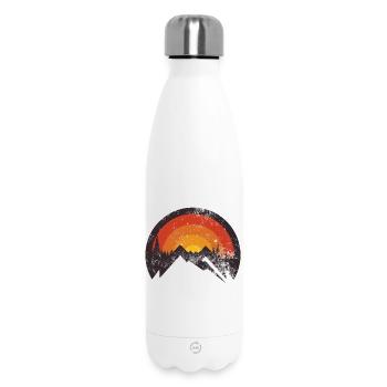 Sunset Ridge Bergsilhouette - Thermosflasche 500 ml - Weiß - Vorne