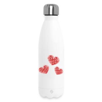 HERZ. HERZ. HEILIGER VALENTINSTAG. LIEBE. LIEBE. WEIHNACHTEN - Thermosflasche 500 ml - Weiß - Vorne