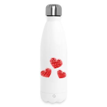 HERZ. HERZ. HEILIGER VALENTINSTAG. LIEBE. LIEBE. WEIHNACHTEN - Thermosflasche 500 ml - Weiß - Vorne