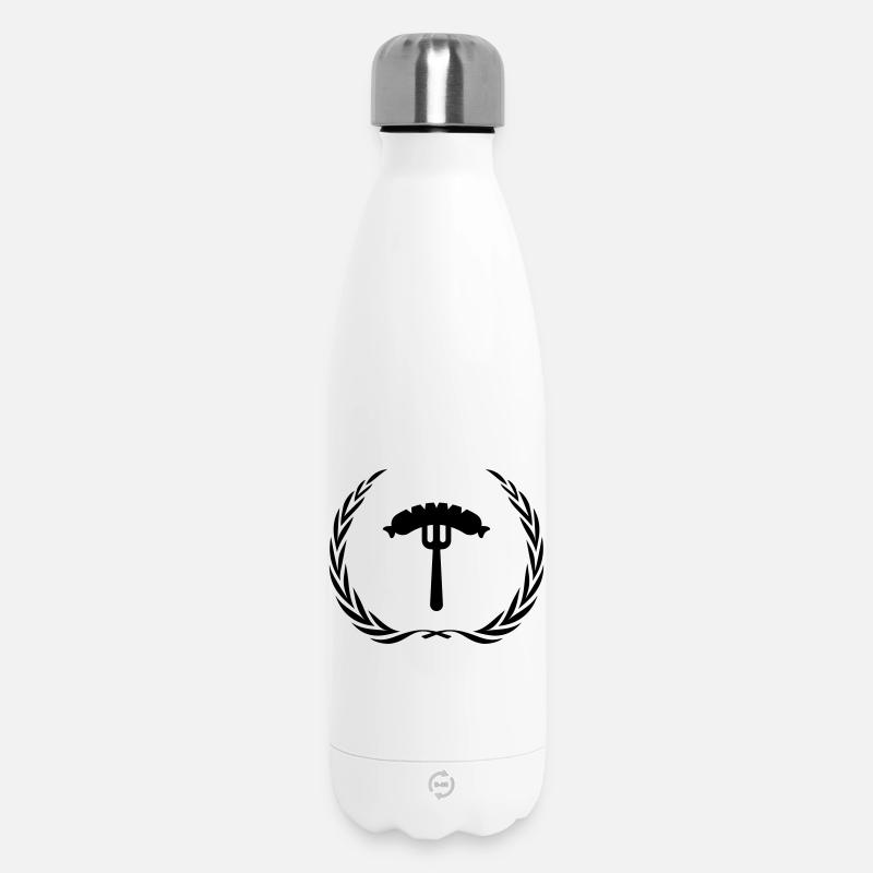 Saucisse, fourchette, saucisse - Bouteille isotherme 500 ml - blanc