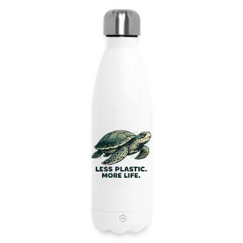 Less Plastic More Life Schildkröten Design - Thermosflasche 500 ml - Weiß - Vorne