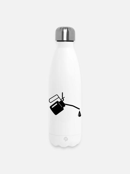 Ölkännchen mit einem Tropfen Öl - Thermosflasche 500 ml - Weiß