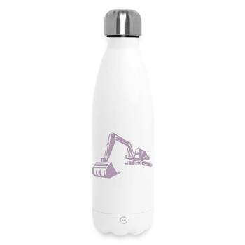 Bagger Silhouette, Präzises Design für - Thermosflasche 500 ml - Weiß - Vorne