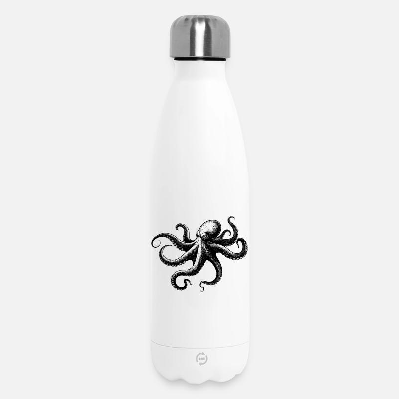 Pieuvre en Monochrome - Bouteille isotherme 500 ml - blanc
