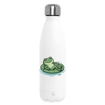 Grenouille de repos sur nénuphar - Bouteille isotherme 500 ml - blanc - Devant