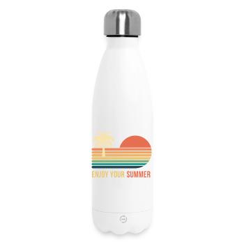 Sunset Retro Palme - Thermosflasche 500 ml - Weiß - Vorne