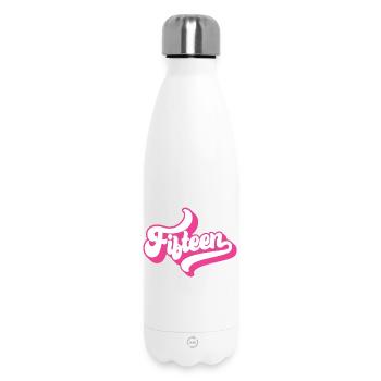 Fifteen 15th Birthday For Girls 15 Years Old - Insulated Water Bottle 500 ml - white - Front