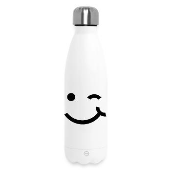 Clin d’œil, sourire clignant de l’œil - Bouteille isotherme 500 ml - blanc - Devant
