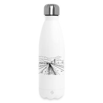 Railway Sketch - Insulated Water Bottle 500 ml - white - Front