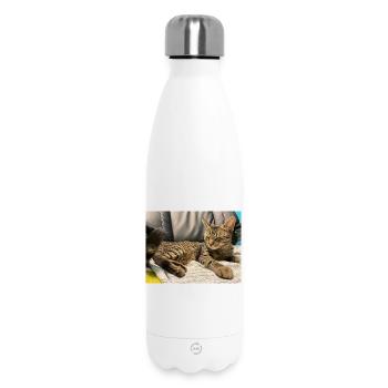 Gemütliche Tigerkatze im Licht - Thermosflasche 500 ml - Weiß - Vorne