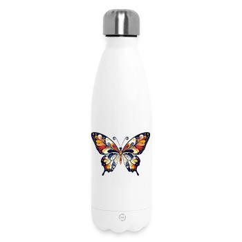 Bunter abstrakter Schmetterling Farben Kunst - Thermosflasche 500 ml - Weiß - Vorne