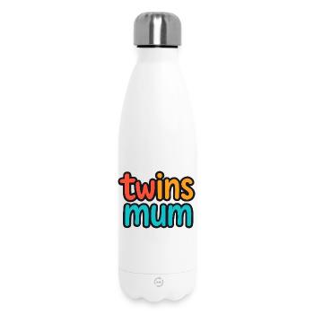 Twin Mom Twins Design - Insulated Water Bottle 500 ml - white - Front