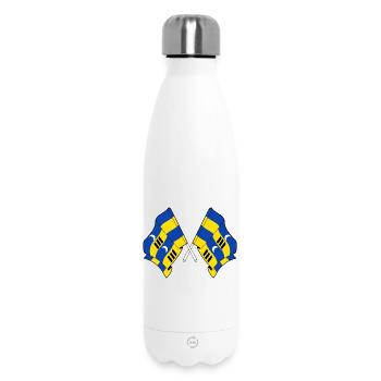 Drapeaux croisés de l’Ameland – Fierté insulaire - Bouteille isotherme 500 ml - blanc - Devant
