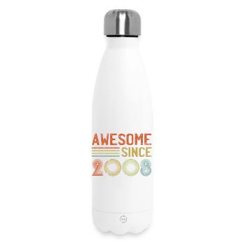 Retro 2000er Jahre Inspiriertes Typografie-Design - Thermosflasche 500 ml - Weiß - Vorne