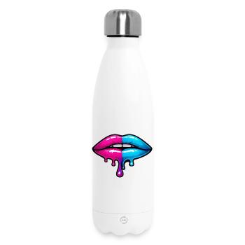 Split Neon Lip Melt - Insulated Water Bottle 500 ml - white - Front