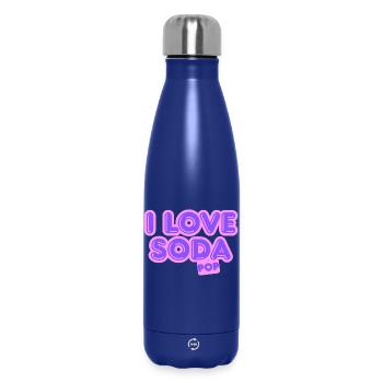 I love soda pop - Insulated Water Bottle 500 ml - dark blue  - Front