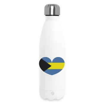 Cœur du drapeau des Bahamas - Bouteille isotherme 500 ml - blanc - Devant