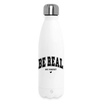 Be real, not perfect - Thermosflasche 500 ml - Weiß - Vorne