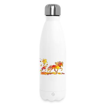 Cheval d’automne fait d’art des feuilles - Bouteille isotherme 500 ml - blanc - Devant
