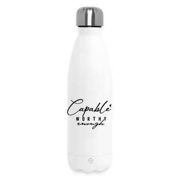 Capable Worthy Enough – Self-Love & Motivation - Insulated Water Bottle 500 ml - white - Front