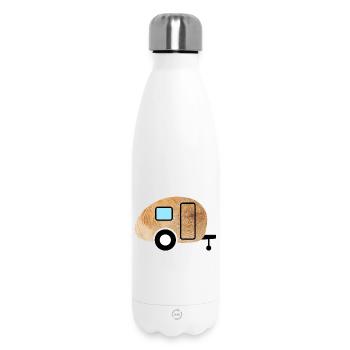 Caravan Wood Grain Retro Nature Caravan Fan - Insulated Water Bottle 500 ml - white - Front