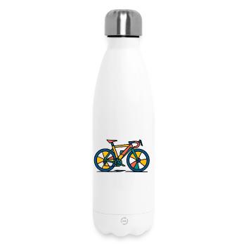 Vélo abstrait éclatant - Bouteille isotherme 500 ml - blanc - Devant