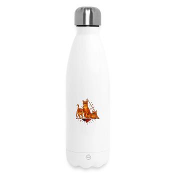 Geometric cats in diamond frame - Insulated Water Bottle 500 ml - white - Front