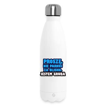 Please don't park too close. I'm fat. - Insulated Water Bottle 500 ml - white - Front