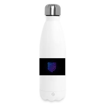 Neon Geometrie Logo Gradient - Thermosflasche 500 ml - Weiß - Vorne