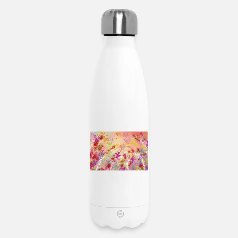 Motif de tourbillon de couleurs Pastel Blossoms - Bouteille isotherme 500 ml - blanc