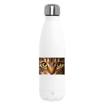 Cat Eye Close Up - Insulated Water Bottle 500 ml - white - Front