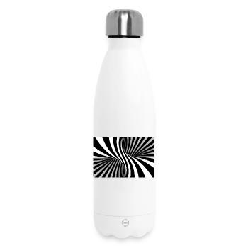 Illusion Spiral Black White - Insulated Water Bottle 500 ml - white - Front