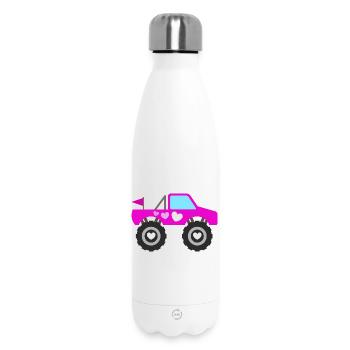 Pinker Monstertruck - Thermosflasche 500 ml - Weiß - Vorne