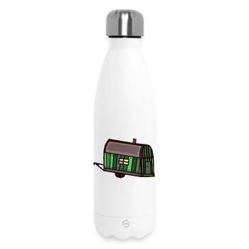 Bauwagen Wohnwagen Wohnmobil Tinyhaus wohnen Hütte - Thermosflasche 500 ml - Weiß - Vorne
