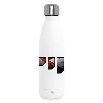 Abstract Red and Grey Tearing Pattern - Insulated Water Bottle 500 ml - white - Front
